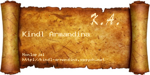 Kindl Armandina névjegykártya